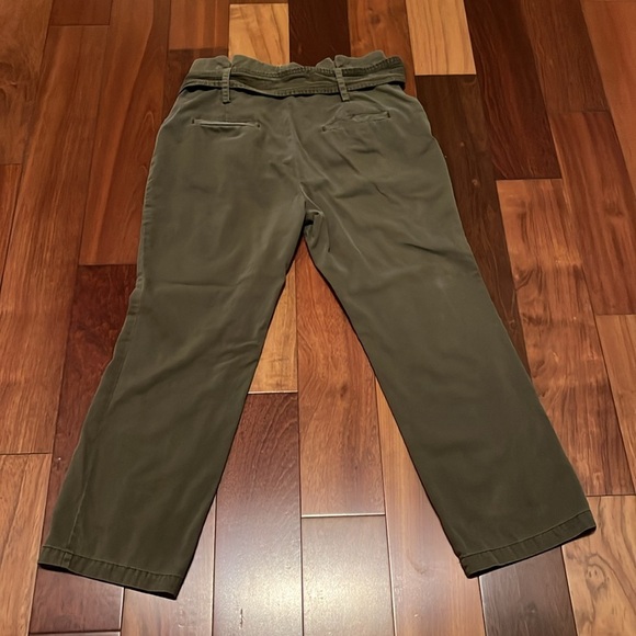 AVEC LES FILLES Anthro Revolve Olive Green Paperbag High Waist Ankle Pants 31 - Picture 7 of 11